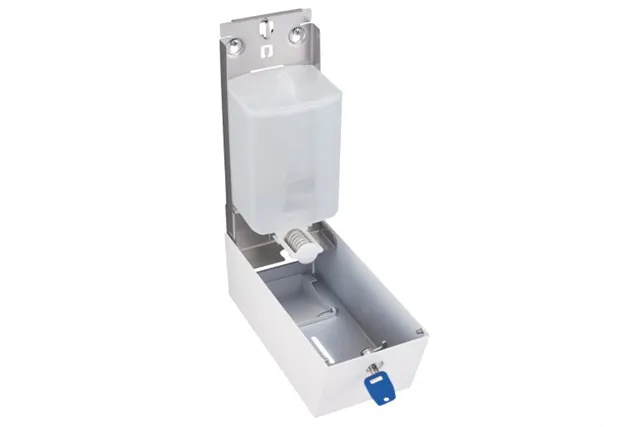 Dozownik mydła w płynie MERIDA STELLA WHITE LINE MAXI, pojemność zbiornika 800 ml, biały
 Merida DSB107