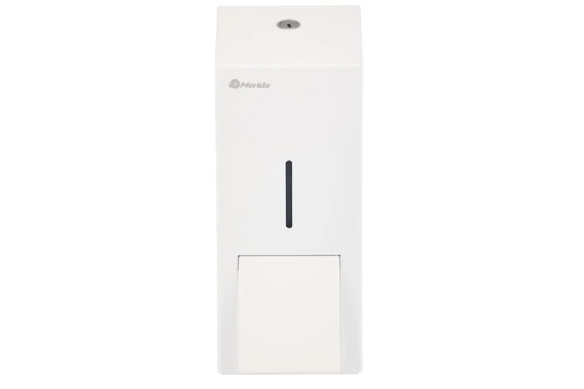 Dozownik mydła w płynie MERIDA STELLA WHITE LINE MAXI, pojemność zbiornika 800 ml, biały
 Merida DSB107
