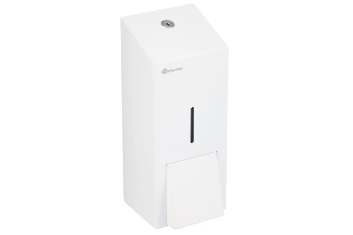 Dozownik mydła w płynie MERIDA STELLA WHITE LINE MAXI, pojemność zbiornika 800 ml, biały
 Merida DSB107