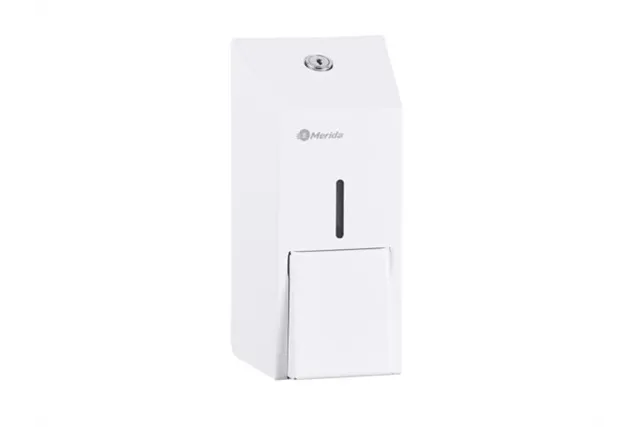 Dozownik mydła w płynie MERIDA STELLA WHITE LINE MINI, pojemność zbiornika 400 ml, biały
 Merida DSB105