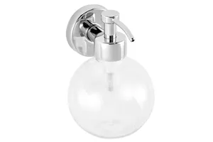 Dozownik mydła w płynie z pojemnikiem w kształcie kuli mocowany do ściany, zbiornik 150ml, chromowany mosiądz
 Merida DLV101