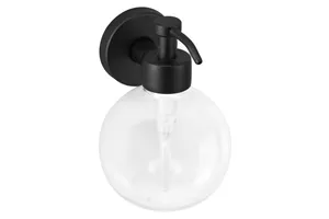 Dozownik mydła w płynie z pojemnikiem w kształcie kuli naścienny MERIDA STELLA BLACK LINE, zbiornik 150ml, czarny
 DLC101