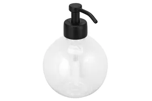 Dozownik mydła z pojemnikiem w kształcie kuli stojący MERIDA STELLA BLACK LINE, pojemność zbiornika 150 ml, czarny
 DLC102