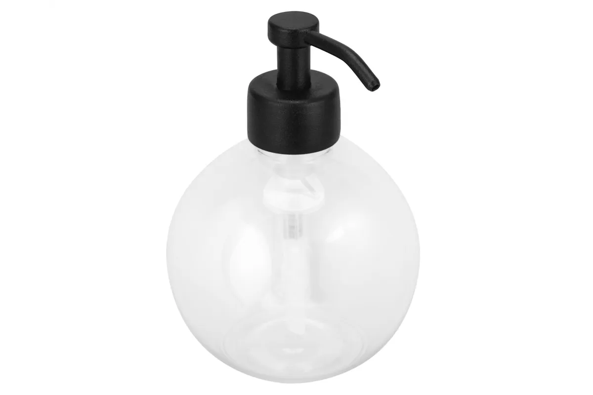 Dozownik mydła z pojemnikiem w kształcie kuli stojący MERIDA STELLA BLACK LINE, pojemność zbiornika 150 ml, czarny
 DLC102