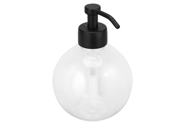 Dozownik mydła z pojemnikiem w kształcie kuli stojący MERIDA STELLA BLACK LINE, pojemność zbiornika 150 ml, czarny
 DLC102