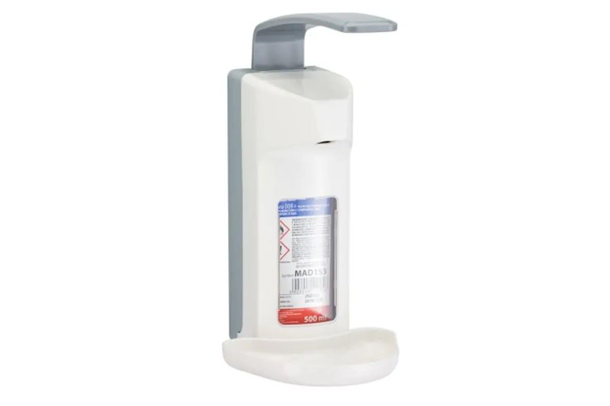Dozownik z przyciskiem łokciowym na wkłady 500 ml, z tacką ociekową, tworzywo ABS
 Merida D9PT