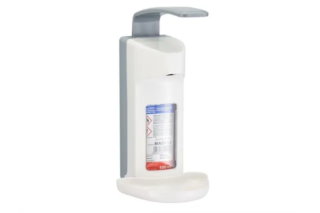 Dozownik z przyciskiem łokciowym na wkłady 500 ml, z tacką ociekową, tworzywo ABS
 Merida D9PT