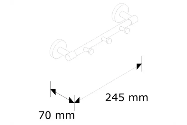 Drążek L200 mm z trzema zawieszkami MERIDA STELLA BLACK LINE, czarny
 Merida GSC408