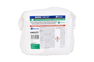 Chusteczki nasączone do dezynfekcji rąk i powierzchni MERIDA VADO SOFT, wkład do wiadra 6 l, rolka 65 m, 260 listków
 UMD521