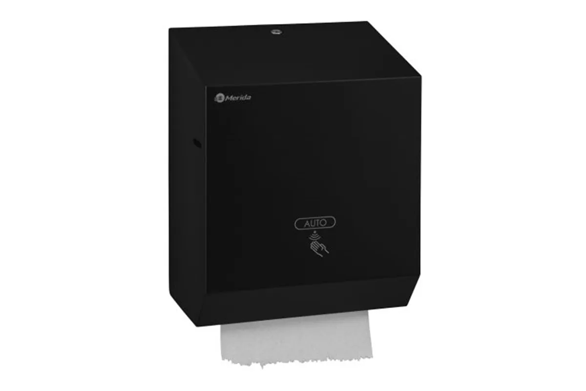 Automatyczny bezdotykowy podajnik ręczników papierowych w rolach MERIDA STELLA BLACK LINE AUTOMATIC MAXI, czarny
 Merida CSC503