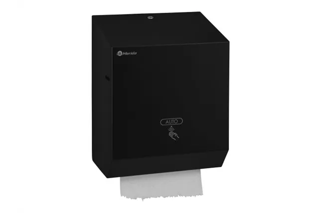 Automatyczny bezdotykowy podajnik ręczników papierowych w rolach MERIDA STELLA BLACK LINE AUTOMATIC MAXI, czarny
 Merida CSC503