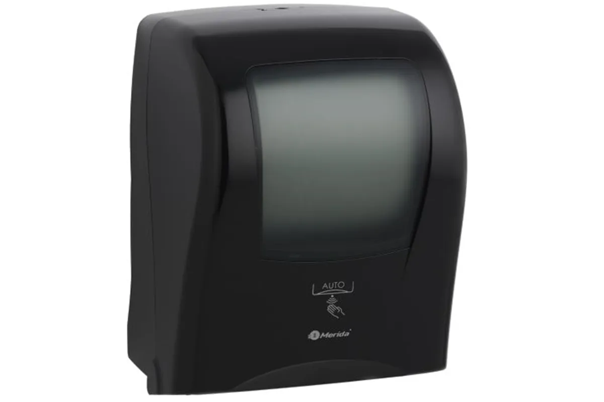 Automatyczny bezdotykowy podajnik ręczników papierowych w roli MERIDA ONE AUTOMATIC MAXI, tworzywo ABS, czarny
 Merida CEC501