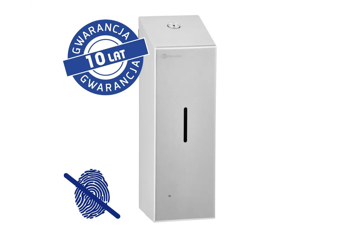 Bezdotykowy automatyczny dozownik mydła w pianie MERIDA STELLA AUTOMATIC SLIM Anti-FingerPrint stal matowa z powłoką AFP
 DSM29