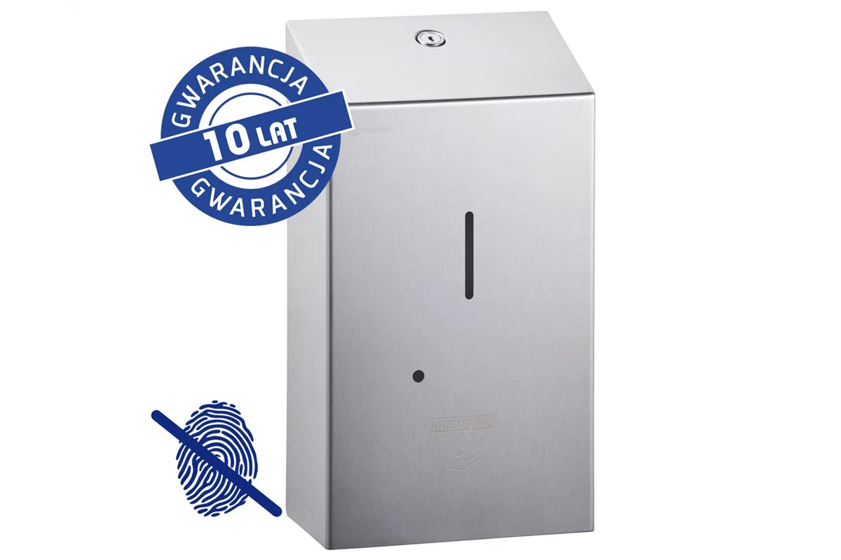 Bezdotykowy automatyczny dozownik mydła w płynie MERIDA STELLA AUTOMATIC AntiFingerPrint  1000ml stal matowa powłoka AFP
 DSM17
