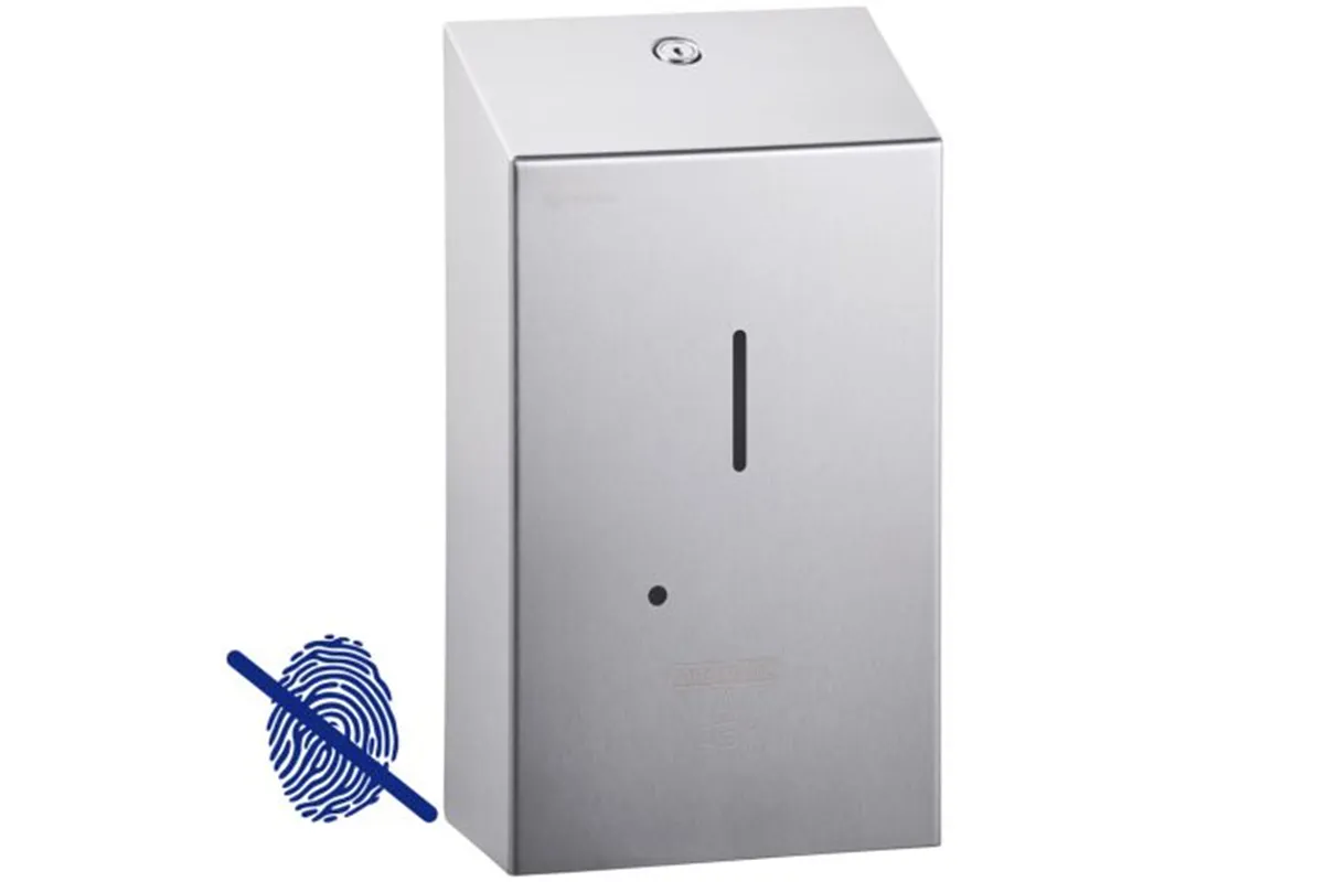 Bezdotykowy automatyczny dozownik mydła w płynie MERIDA STELLA AUTOMATIC AntiFingerPrint  1000ml stal matowa powłoka AFP
 DSM17