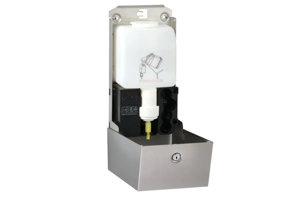 Bezdotykowy automatyczny dozownik mydła w płynie MERIDA STELLA AUTOMATIC AntiFingerPrint  1000ml stal matowa powłoka AFP
 DSM17