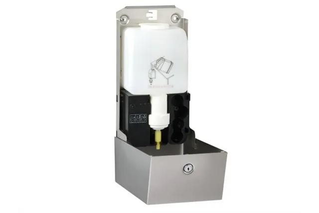 Bezdotykowy automatyczny dozownik mydła w płynie MERIDA STELLA AUTOMATIC AntiFingerPrint  1000ml stal matowa powłoka AFP
 DSM17