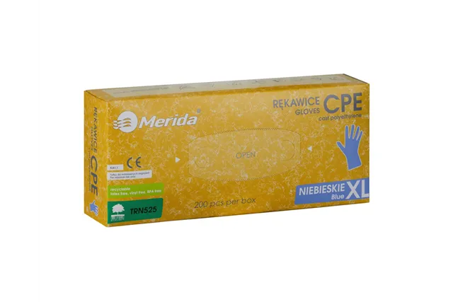 Rękawice hybrydowe antypoślizgowe niebieskie, opakowanie 200 szt., rozmiar XL
 Merida TRN525