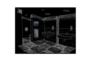Pojemnik na papier toaletowy w listkach MERIDA UNIQUE GLAMOUR BLACK LINE
 Merida BUH419