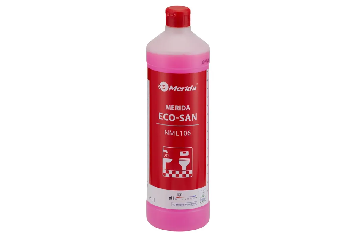 MERIDA ECO-SAN, ekologiczny środek do codziennego mycia sanitariatów, butelka 1 l, ECOLABEL
 Merida NML106