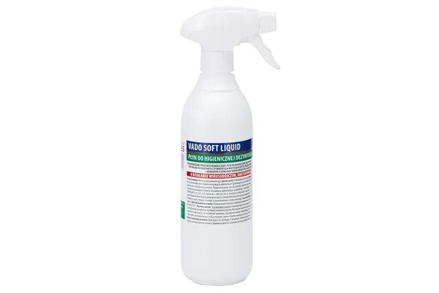 MERIDA VADO SOFT bezalkoholowy płyn do higienicznej dezynfekcji rąk i powierzchni, butelka ze spryskiwaczem 500 ml
 MAD165