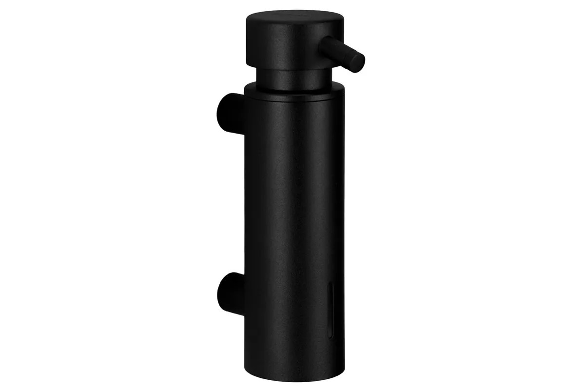 Dozownik mydła w płynie mocowany do ściany MERIDA STELLA BLACK LINE, pojemność zbiornika 300 ml, czarny
 Merida DSC112