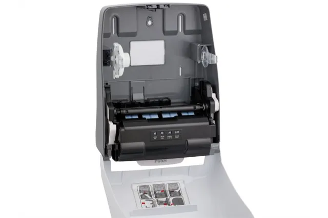 Automatyczny bezdotykowy podajnik ręczników papierowych w rolach MERIDA ONE AUTOMATIC MAXI, tworzywo ABS, biały
 Merida CEB501