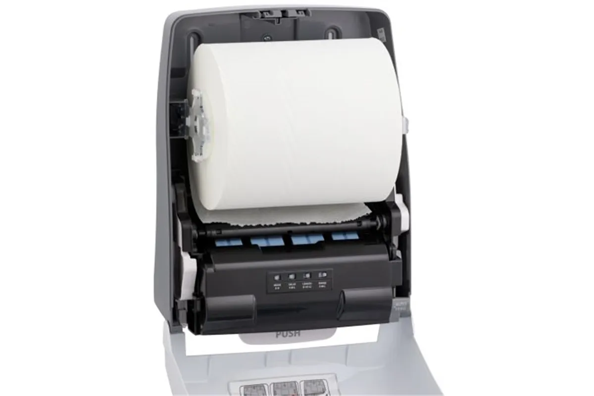 Automatyczny bezdotykowy podajnik ręczników papierowych w rolach MERIDA ONE AUTOMATIC MAXI, tworzywo ABS, biały
 Merida CEB501