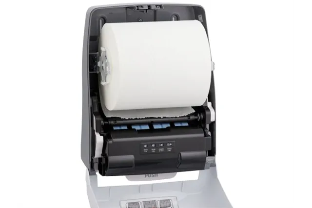Automatyczny bezdotykowy podajnik ręczników papierowych w rolach MERIDA ONE AUTOMATIC MAXI, tworzywo ABS, biały
 Merida CEB501