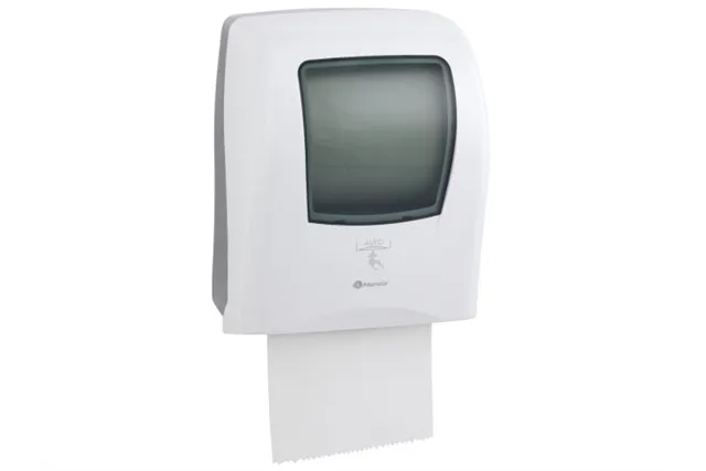 Automatyczny bezdotykowy podajnik ręczników papierowych w rolach MERIDA ONE AUTOMATIC MAXI, tworzywo ABS, biały
 Merida CEB501