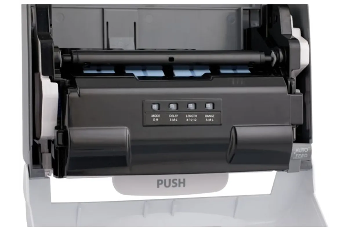Automatyczny bezdotykowy podajnik ręczników papierowych w rolach MERIDA ONE AUTOMATIC MAXI, tworzywo ABS, biały
 Merida CEB501