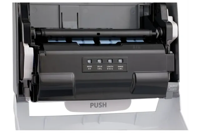 Automatyczny bezdotykowy podajnik ręczników papierowych w rolach MERIDA ONE AUTOMATIC MAXI, tworzywo ABS, biały
 Merida CEB501