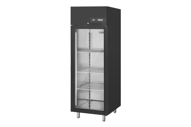 Szafa chłodnicza przeszklona stal w kolorze czarnym GN 2/1 650 L 1,7 kW 695x810x2020Linia 650 AHK MN065S 0V1 Rilling