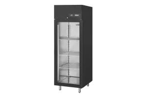 Szafa mroźnicza przeszklona stal w kolorze czarnym GN 2/1 650 L 7,65 kW 695x810x2020 Linia 650 AHK MT065S 0V1 Rilling
