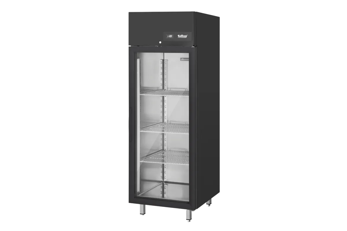 Szafa mroźnicza przeszklona stal w kolorze czarnym GN 2/1 650 L 7,65 kW 695x810x2020 Linia 650 AHK MT065S 0V1 Rilling