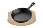 Patelnia żeliwna z podstawą drewnianą, Ø 150 mm Stalgast 049007