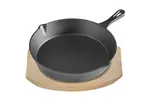 Patelnia żeliwna z podstawą drewnianą, Ø 255 mm Stalgast 049009