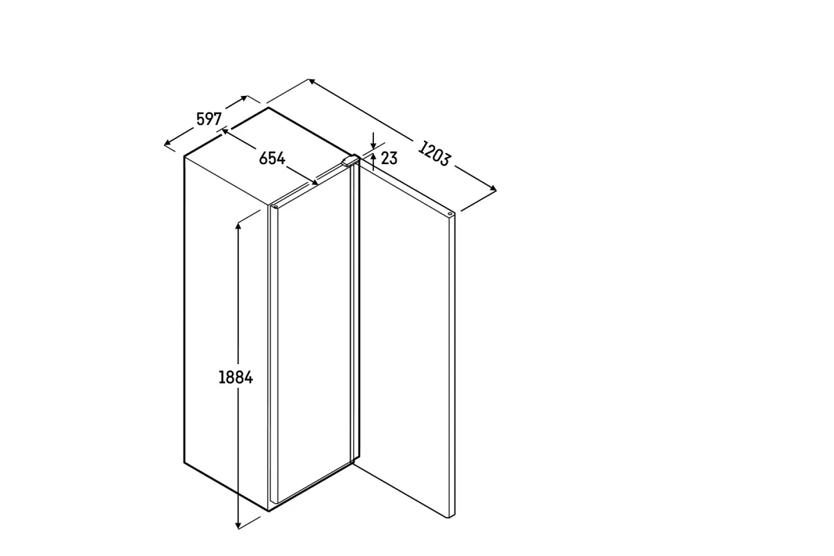 Chłodziarka z chłodzeniem obiegowym 400L 1884x597x654mm LED drzwi przeszklone Liebherr MRFvd4011
