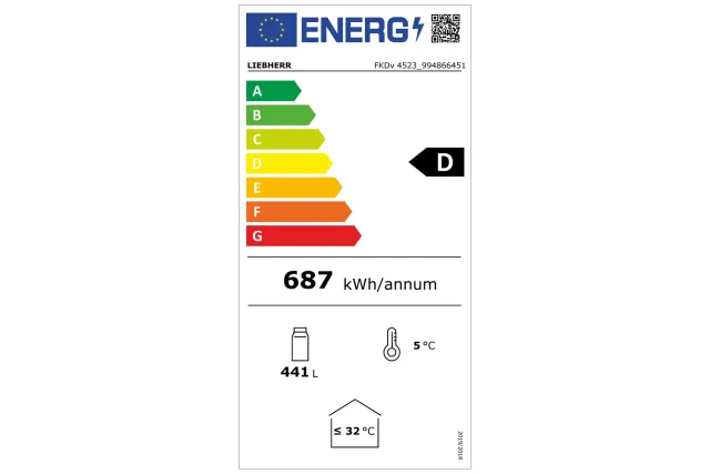 Witryna chłodnicza z chłodzeniem obiegowym 441 l 202,7x60x69,6 cm Liebherr FKDv 4523