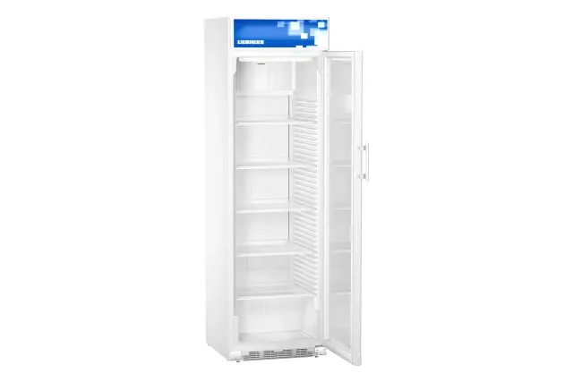 Witryna chłodnicza z chłodzeniem obiegowym 403 l 201x60x68,7 cm biała drzwi przeszklone Liebherr FKDv 4203