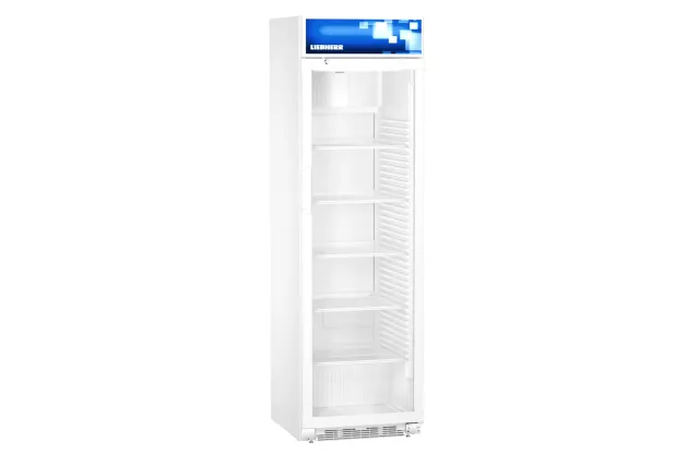 Witryna chłodnicza z chłodzeniem obiegowym 403 l 201x60x68,7 cm biała drzwi przeszklone Liebherr FKDv 4203
