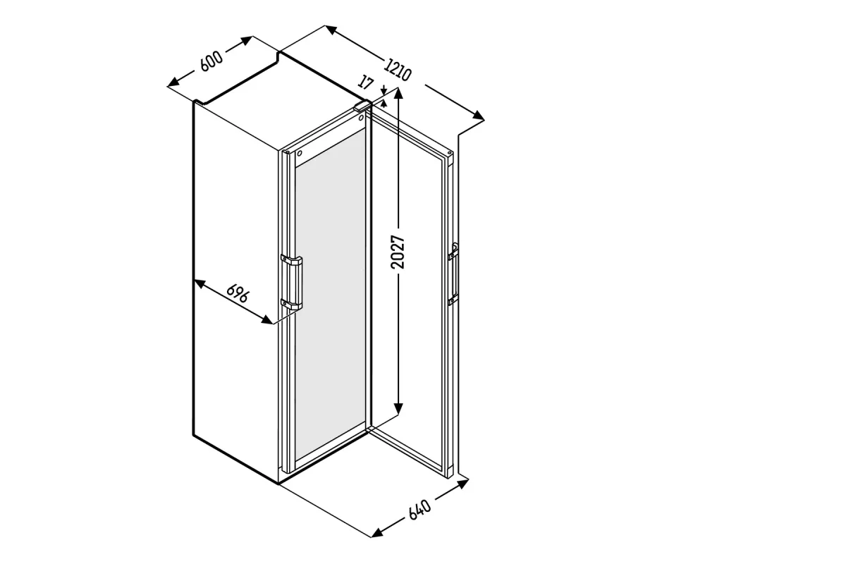 Witryna chłodnicza z chłodzeniem obiegowym 441 l 202,7x60x69,6 cm Liebherr FKDv 4523