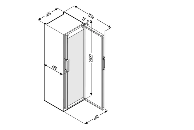 Witryna chłodnicza z chłodzeniem obiegowym 441 l 202,7x60x69,6 cm Liebherr FKDv 4523
