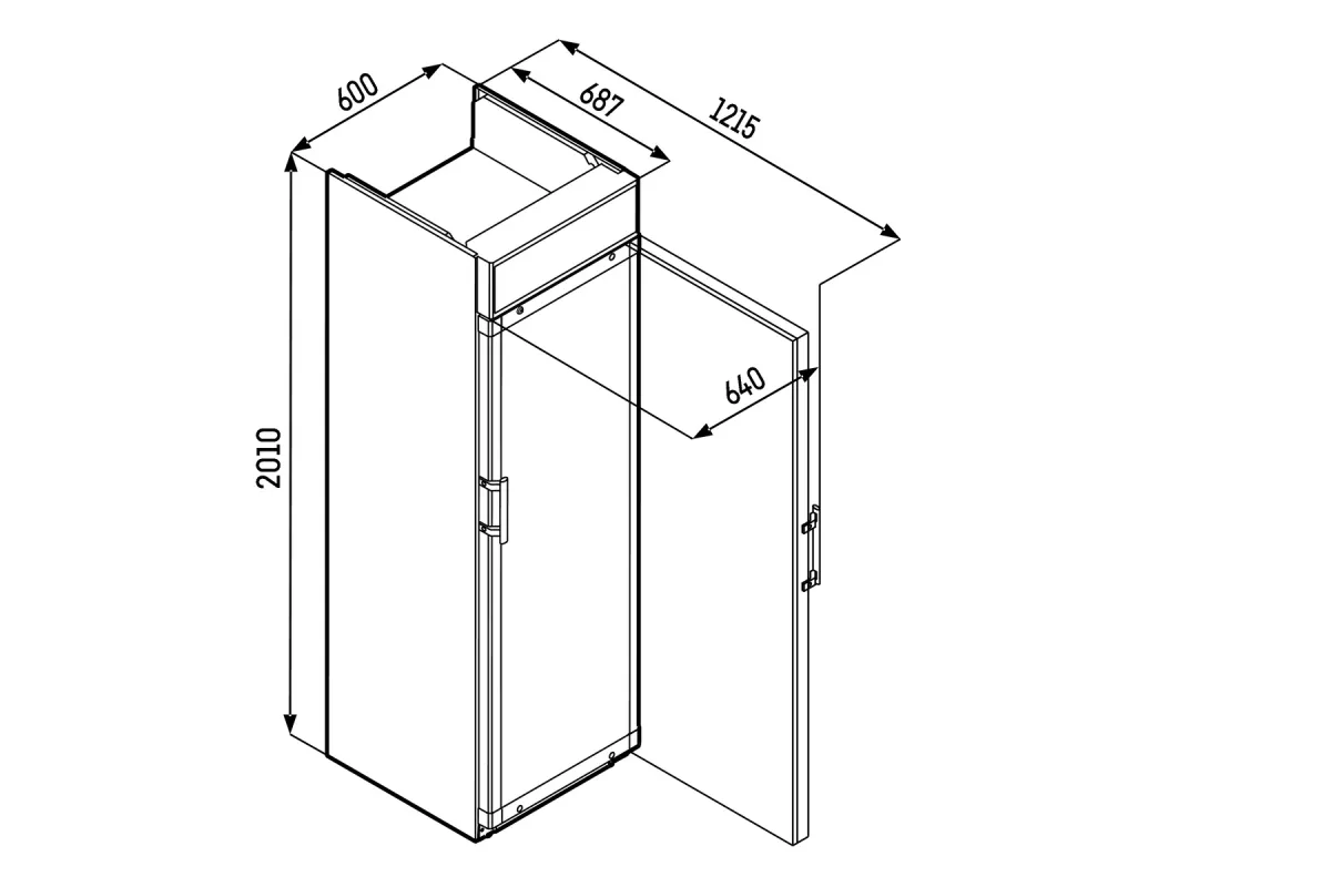 Witryna chłodnicza z chłodzeniem obiegowym 387 l 201x60x68,7 cm biała Liebherr FKDv 4211