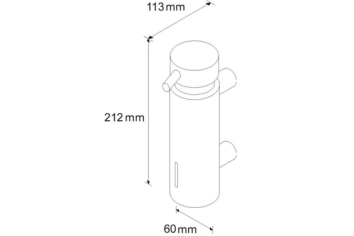 DOZOWNIK MYDŁA W PŁYNIE MOCOWANY DO ŚCIANY, POJ. 300 ML, MOSIĄDZ CHROMOWANY POLEROWANY D45C