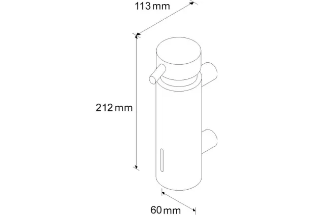 DOZOWNIK MYDŁA W PŁYNIE MOCOWANY DO ŚCIANY, POJ. 300 ML, MOSIĄDZ CHROMOWANY POLEROWANY D45C