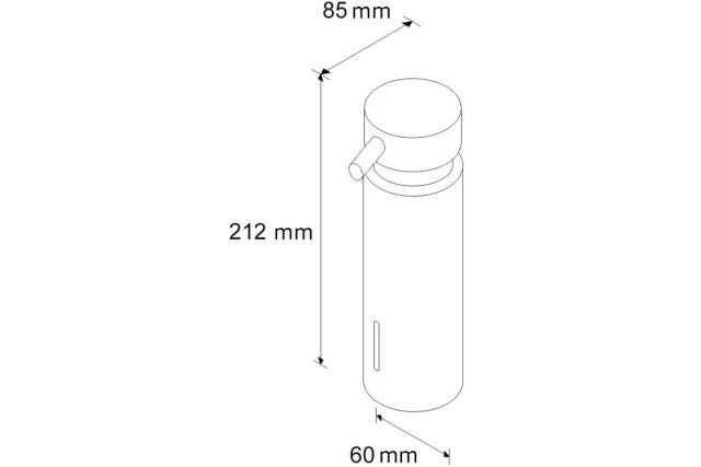 DOZOWNIK MYDŁA W PŁYNIE MOCOWANY DO BLATU, POJ. 300 ML, MOSIĄDZ CHROMOWANY MATOWY D44S