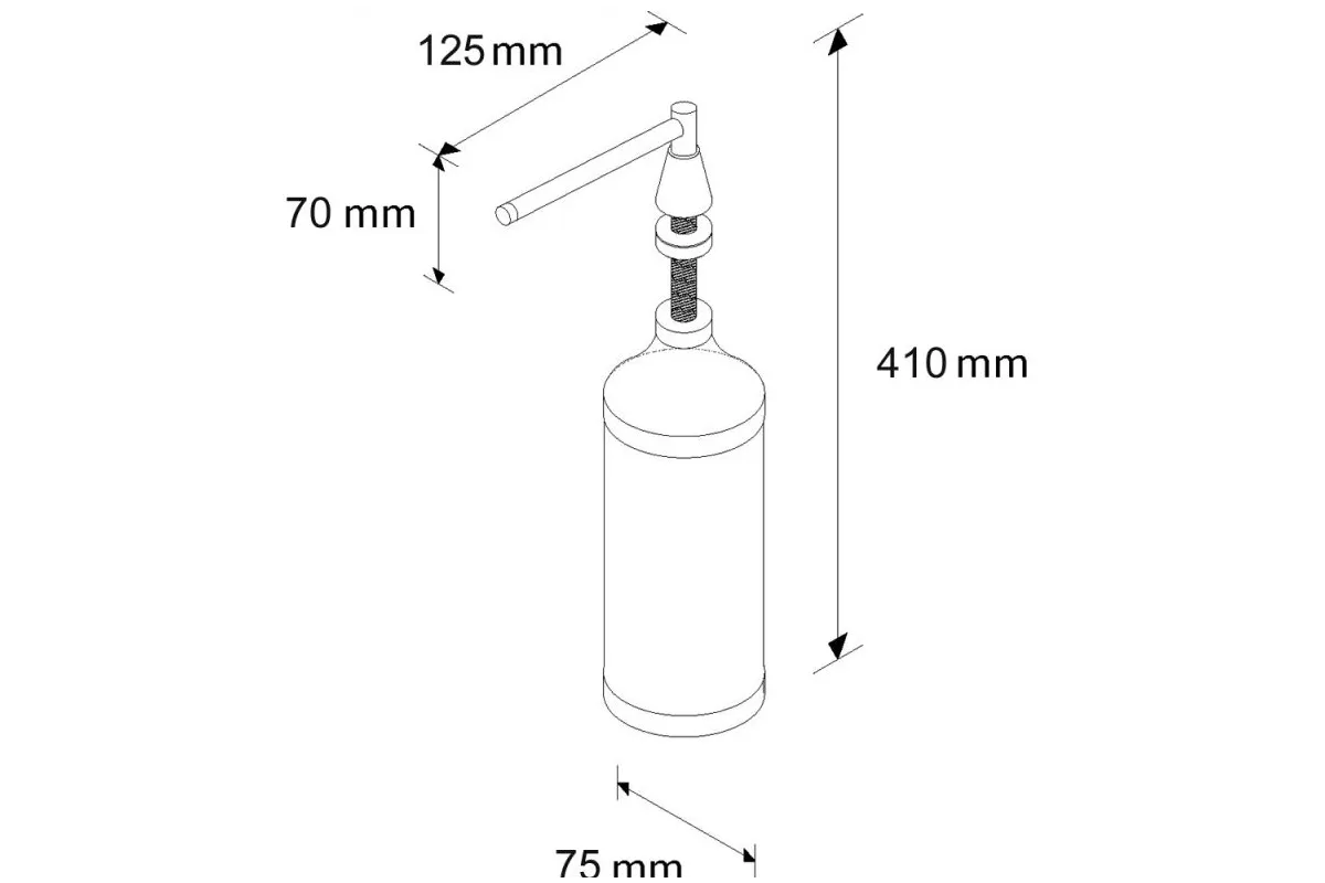 DOZOWNIK MYDŁA W PŁYNIE BLATOWY STOŻEK POJ. 1000 ML, WERSJA POLEROWANA DWP101