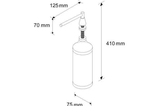 DOZOWNIK MYDŁA W PŁYNIE BLATOWY STOŻEK POJ. 1000 ML, WERSJA POLEROWANA DWP101