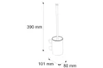 SZCZOTKA DO WC Z UCHWYTEM MOCOWANYM DO ŚCIANY TUBA KRÓTKA, STAL POLEROWANA Merida SZ16C